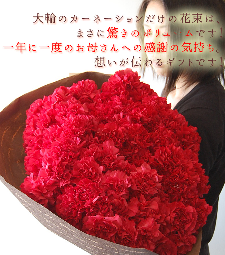 母の日ギフト 赤いカーネーションの花束100本 2023年 母の日プレゼント 花 プレゼント 母の日限定