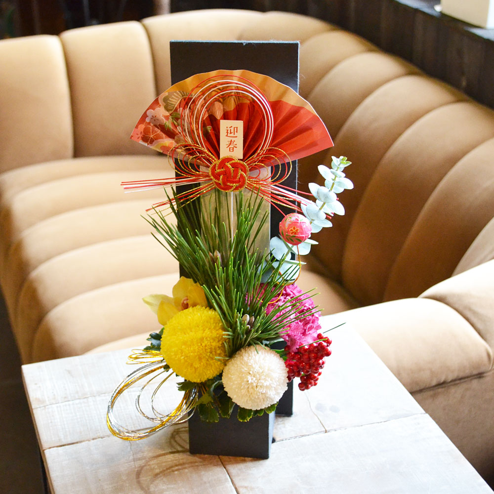 お正月アレンジ 吉祥（きっしょう） 正月飾り 壁飾り 壁掛け お正月 花 迎春アレンジ